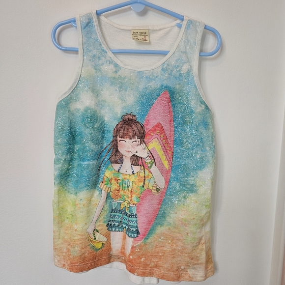 Zara girls tank tops H&M and Old Navy demin shorts bundle Size 6-7 - Picture 2 of 16